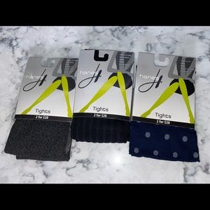 3 pairs of Hanes tights size small